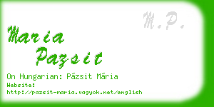 maria pazsit business card