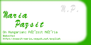 maria pazsit business card